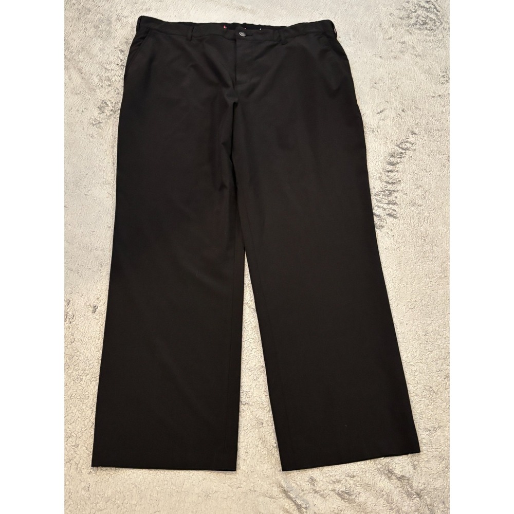 Short Par 4 Golf Pants Mens 40x30 Black Lightweight Stretch Flat Front Casual